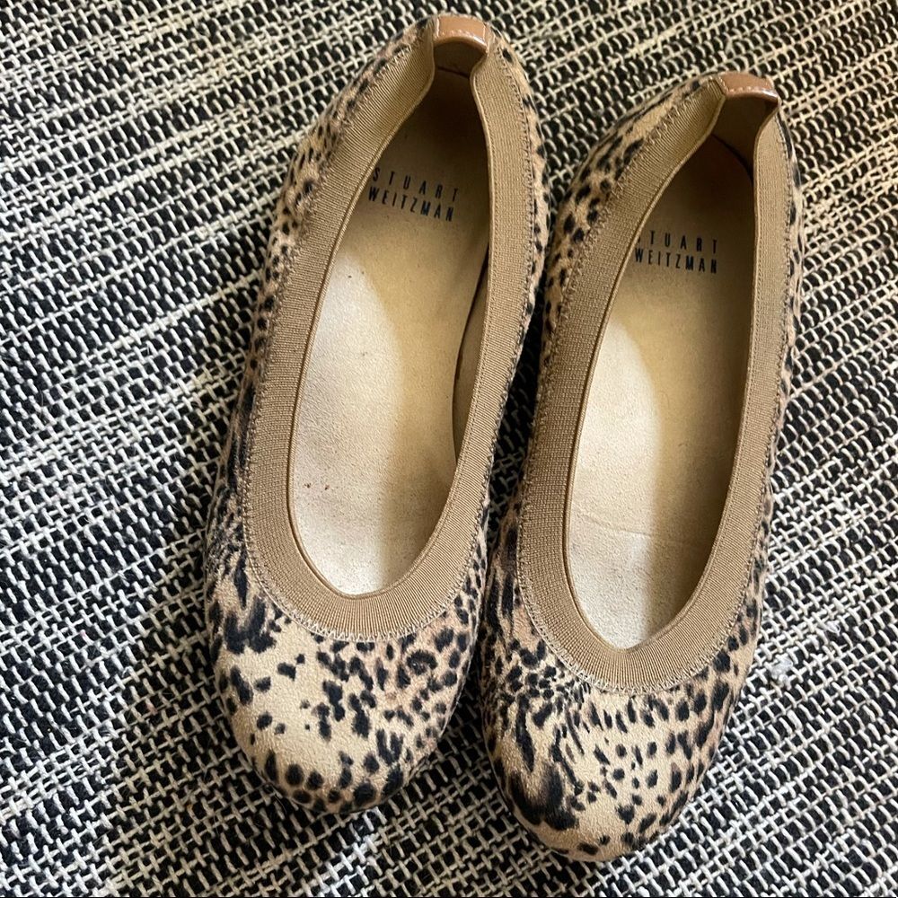 Stuart Weitzman Ballet Flats shoes leopard print sz 5